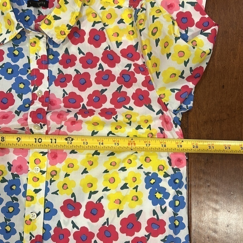 Talbots bright floral button down shirt sz S - Picture 4 of 8